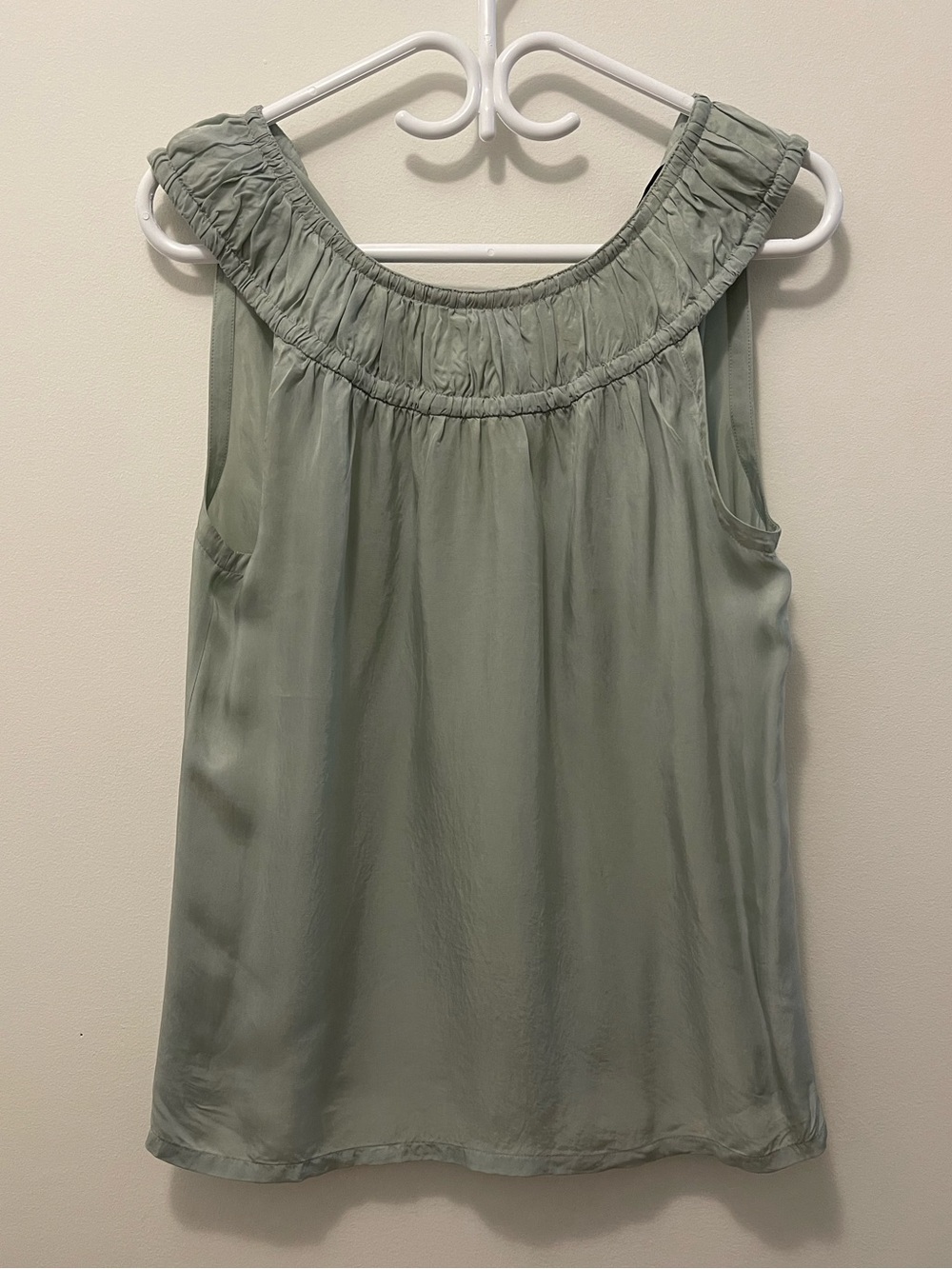 Banana Republic Sage Green Ruffled Yoke Sleeveless Camisole